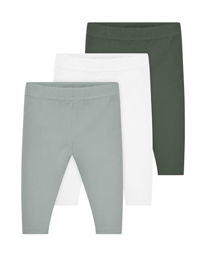 Kindsgard Baby Leggings „Bensker“ – Grün 50 – 3er-Pack Jersey aus Bio-Baumwolle – Oeko-TEX Zertifiziert – weich, formstabil & bequem – Unisex Leggings für Babys – waschbar bis 60 °C von Kindsgard
