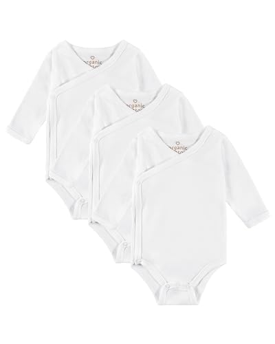 Kindsgard Wickelbody 3er-Pack Langarm Weiß - Größe 56 - Baby Body Langarm - Einfaches An- & Ausziehen - Zertifiziert nach OEKO-TEX Standard von Kindsgard