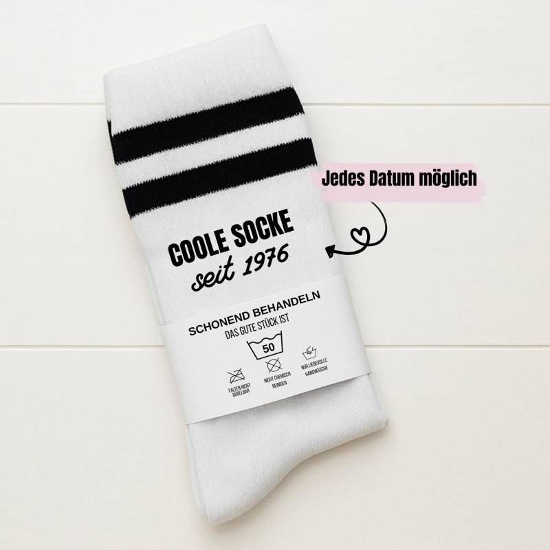 Coole Socke Seit ... | Jahrgangs-Socken Geburtsjahr Lustige Tennissocken Geschenk Männer Geschenkidee Kolleginnen von Kindsglueck