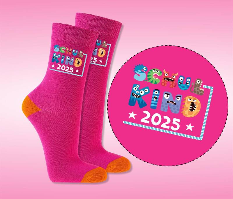 Einschulung Schulkind Socken Geschenk Für Die Schultüte Mutmonster von Kindsglueck