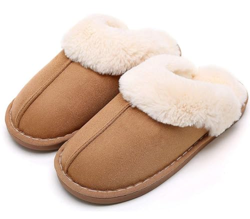 Kinengxi Hausschuhe Damen Herren Winter Warme Plüsch Weiche rutschfeste Pantoletten Flauschige Faux Pelz Slippers von Kinengxi