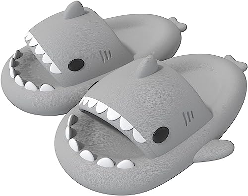 Shark Slippers Slides Damen Herren Hai Hausschuhe Sommer Cloud Pillow Badelatschen Badeschlappen rutschfeste Dusch Badeschuhe Sandalen von Kinengxi