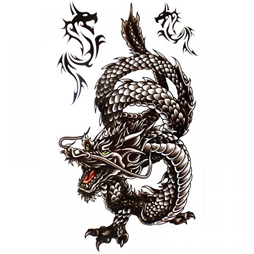 King Horse Coole wasserdicht und Black Dragon Tattoo-Aufkleber für Männer King Horse Coole wasserdicht und Black Dragon Tattoo-Aufkleber für Männer von King Horse
