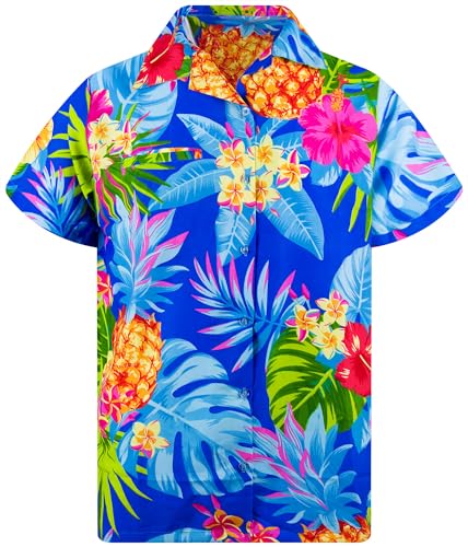 King Kaliko Trend-Hawaii-Hemd, Herren, Kurzarm, Pineapple-Style, Blau, XXL von King Kaliko