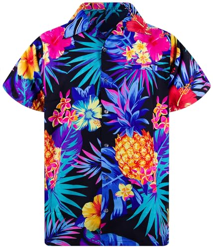 King Kaliko Trend-Hawaii-Hemd, Herren, Kurzarm, Pineapple-Style, Schwarz-Blau, 3XL King Kaliko Trend-Hawaii-Hemd, Herren, Kurzarm, Pineapple-Style, Schwarz-Blau, 3XL von King Kaliko
