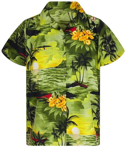King Kaliko Trend-Hawaii-Hemd, Herren, Kurzarm, Style-Surf, Dunkel-Grün, L von King Kaliko