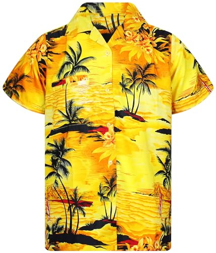 King Kaliko Trend-Hawaii-Hemd, Herren, Kurzarm, Style-Surf, Gelb, L von King Kaliko