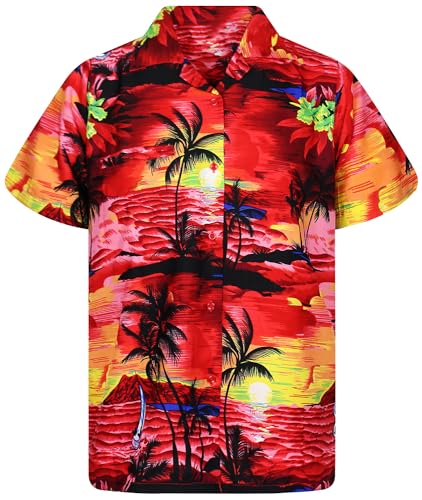 King Kaliko Trend-Hawaii-Hemd, Herren, Kurzarm, Style-Surf, Rot, XL von King Kaliko