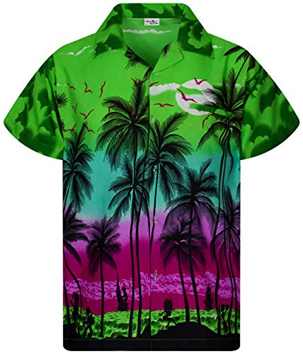 Funky Hawaiihemd Kids Kinder Jungs, Kurzarm, Print Beach, Grün, 4 von King Kameha