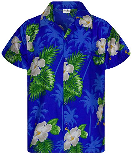 Funky Hawaiihemd Kids Kinder Jungs, Kurzarm, Print Small Flower, Dunkelblau, 6 von King Kameha