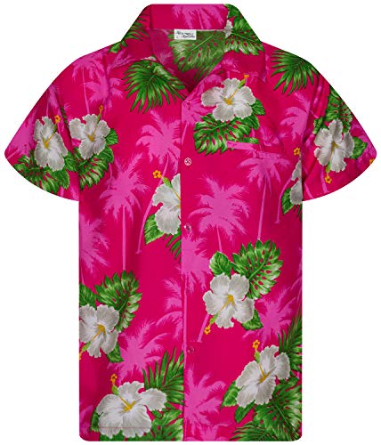 Funky Hawaiihemd Kids Kinder Jungs, Kurzarm, Print Small Flower, Pink, 14 von King Kameha