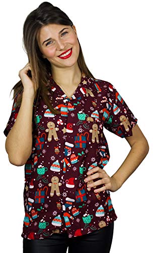 Hawaiihemd Hawaiibluse Weihnachten, Christmas Gingerbread, rot, XL von King Kameha