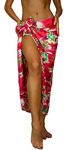 King Kameha Funky Hawaii Cover-up Pareo Sarong, Flamingos, Rot, Gross von King Kameha