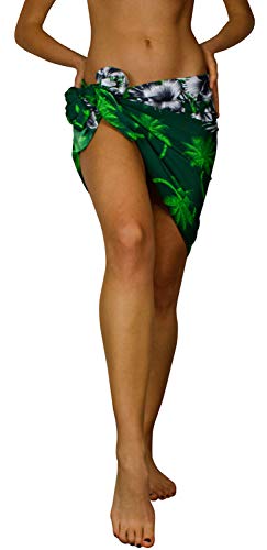 King Kameha Funky Hawaii Cover-up Pareo Sarong, Flower Chest, Grün, KLEIN von King Kameha