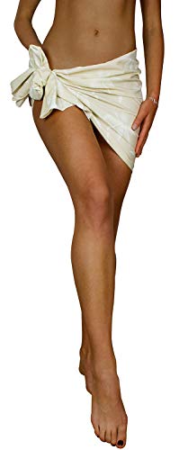 King Kameha Funky Hawaii Cover-up Pareo Sarong, Palmshadow, Beige, KLEIN von King Kameha