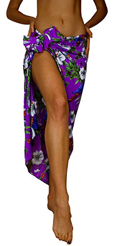 King Kameha Funky Hawaii Cover-up Pareo Sarong, Print Cherryparrot, Violett, Gross von King Kameha