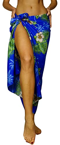 King Kameha Funky Hawaii Cover-up Pareo Sarong, Small Flower, Dunkelblau, Gross von King Kameha