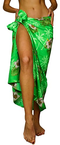 King Kameha Funky Hawaii Cover-up Pareo Sarong, Small Flower, Grün, Gross von King Kameha