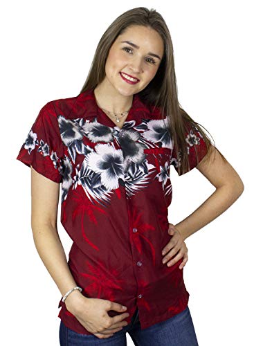 King Kameha Funky Hawaiibluse, Hawaiihemd, Kurzarm, Flower Chest, Rot, M von King Kameha