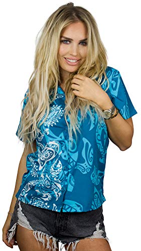 King Kameha Funky Hawaiibluse, Hawaiihemd, Kurzarm, Maori Wedding, Türkis, M von King Kameha