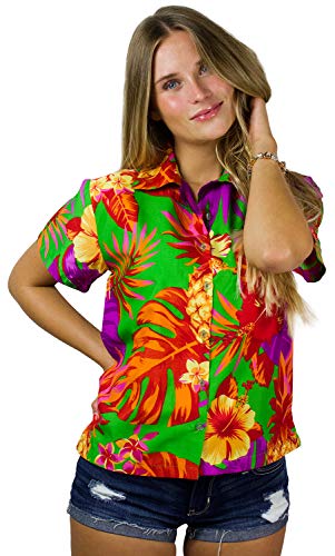 King Kameha Funky Hawaiibluse, Hawaiihemd, Kurzarm, Pineapple, Grün, S von King Kameha