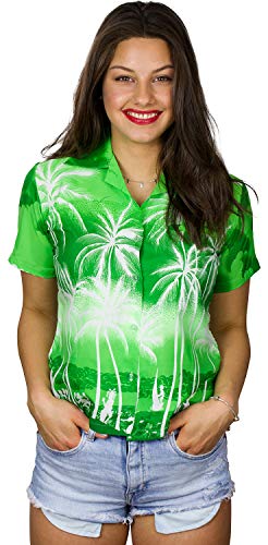 King Kameha Funky Hawaiibluse, Hawaiihemd, Kurzarm, Print Beach, Negativ Grün, M von King Kameha