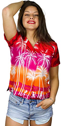 King Kameha Funky Hawaiibluse, Hawaiihemd, Kurzarm, Print Beach, Negativ Rot, M von King Kameha