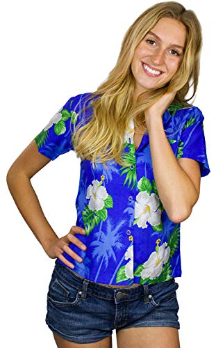 King Kameha Funky Hawaiibluse, Hawaiihemd, Kurzarm, Print Small Flower, Dunkelblau, 3XL von King Kameha