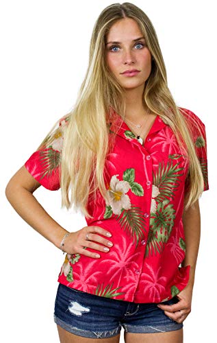 King Kameha Funky Hawaiibluse, Hawaiihemd, Kurzarm, Small Flower, Pink, L von King Kameha