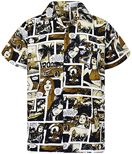 King Kameha Funky Hawaiihemd, Comic, monosepia, 5XL von King Kameha