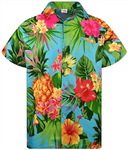 King Kameha Funky Hawaiihemd, Herren, Kurzarm, Ananas, Türkis, XS King Kameha Funky Hawaiihemd, Herren, Kurzarm, Ananas, Türkis, XS von King Kameha