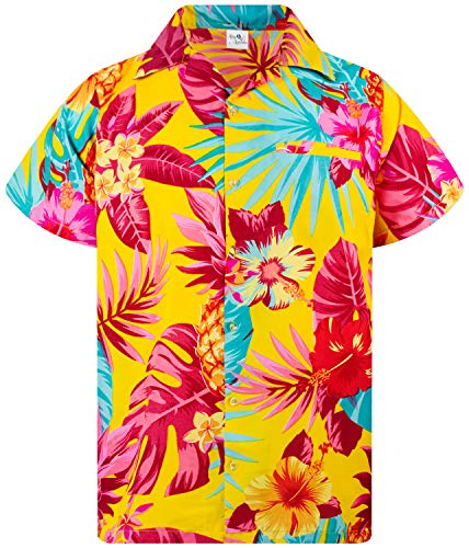 King Kameha Funky Hawaiihemd, Kurzarm, Ananas, Gelb, 5XL von King Kameha