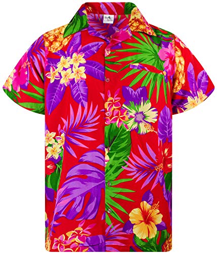 Funky Hawaiian Shirt Shortsleeve Pineapple Red 3XL von King Kameha