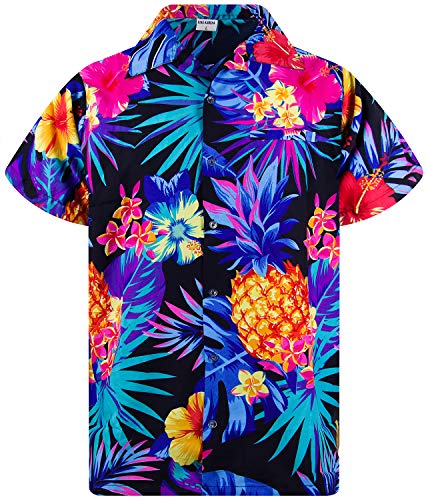 King Kameha Funky-Hawaii-Hemd, Herren, Kurzarm, Pineapple, Schwarz-Blau, XS King Kameha Funky-Hawaii-Hemd, Herren, Kurzarm, Pineapple, Schwarz-Blau, XS von King Kameha