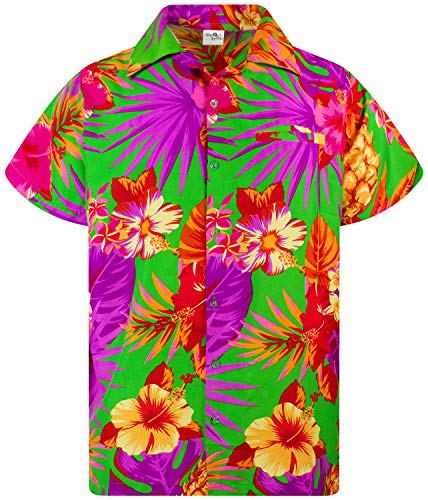 Funky Hawaiian Shirt Shortsleeve Pineapple Green 3XL von King Kameha