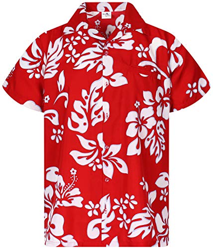 King Kameha Funky Hawaiihemd, Kurzarm, Hibiskus New, Ferrarirot, S von King Kameha