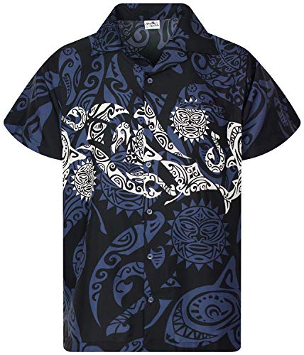 King Kameha Funky Hawaiihemd, Kurzarm, Maori Chest New, Schwarz, M von King Kameha