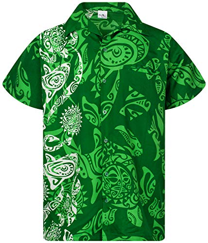 King Kameha Funky Hawaiihemd, Kurzarm, Maori Wedding New, Grün, 3XL von King Kameha