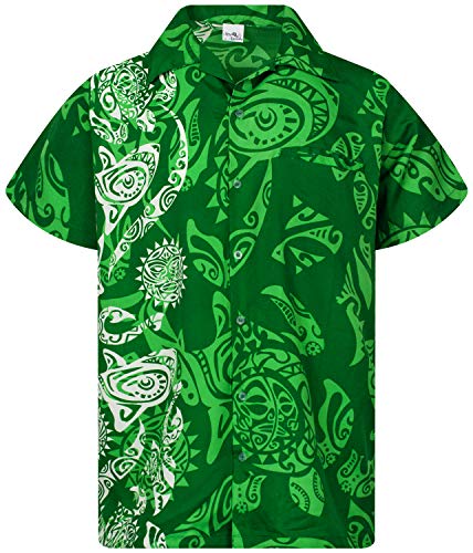 King Kameha Funky Hawaiihemd, Kurzarm, Maori Wedding New, Grün, XXL von King Kameha