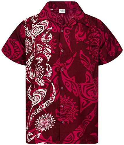 King Kameha Funky Hawaiihemd, Kurzarm, Maori Wedding New, Rot, 3XL von King Kameha