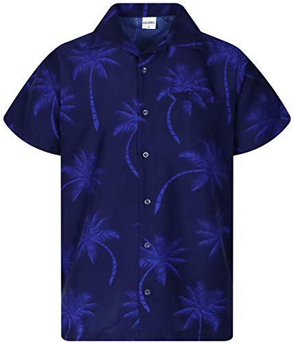 King Kameha Funky Hawaiihemd, Kurzarm, Palmshadow New, Navyblau, L von King Kameha