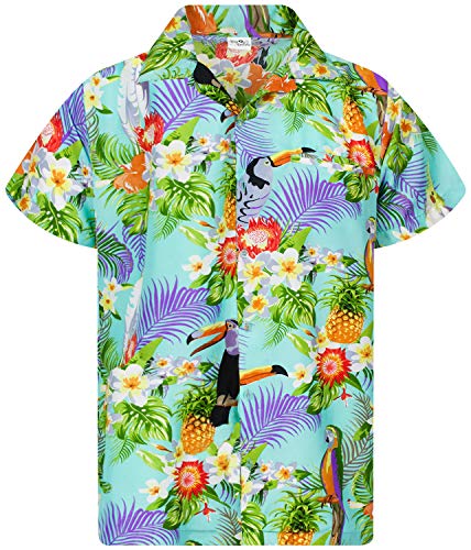 King Kameha Funky Hawaii-Hemd, Herren, Kurzarm, Parrot-Cockatoo, Hell-Blau, XS King Kameha Funky Hawaii-Hemd, Herren, Kurzarm, Parrot-Cockatoo, Hell-Blau, XS von King Kameha