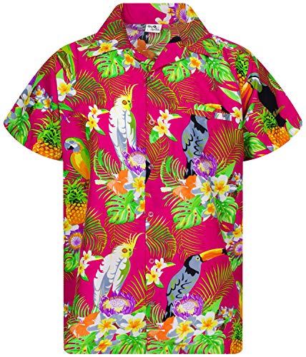 King Kameha Funky Hawaiihemd, Kurzarm, Parrot Cockatoo, Pink, M von King Kameha