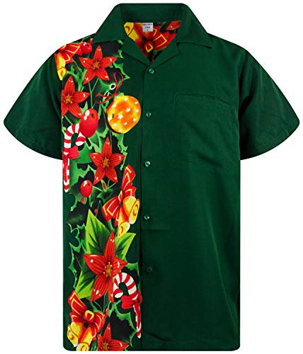 King Kameha Funky-Hawaii-Hemd, Weihnachten, Herren, Kurzarm, Christmas-Wedding, Grün, 5XL von King Kameha