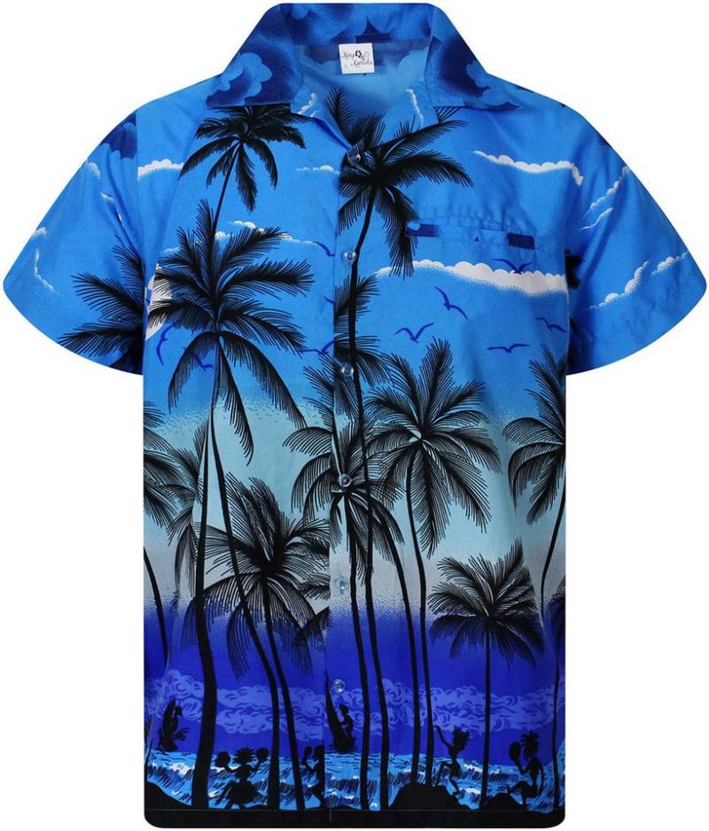 King Kameha Hawaiihemd Beach Eclectic Funky Hawaii-Hemd Herren Kurzarm Front-Tasche Stylish von King Kameha