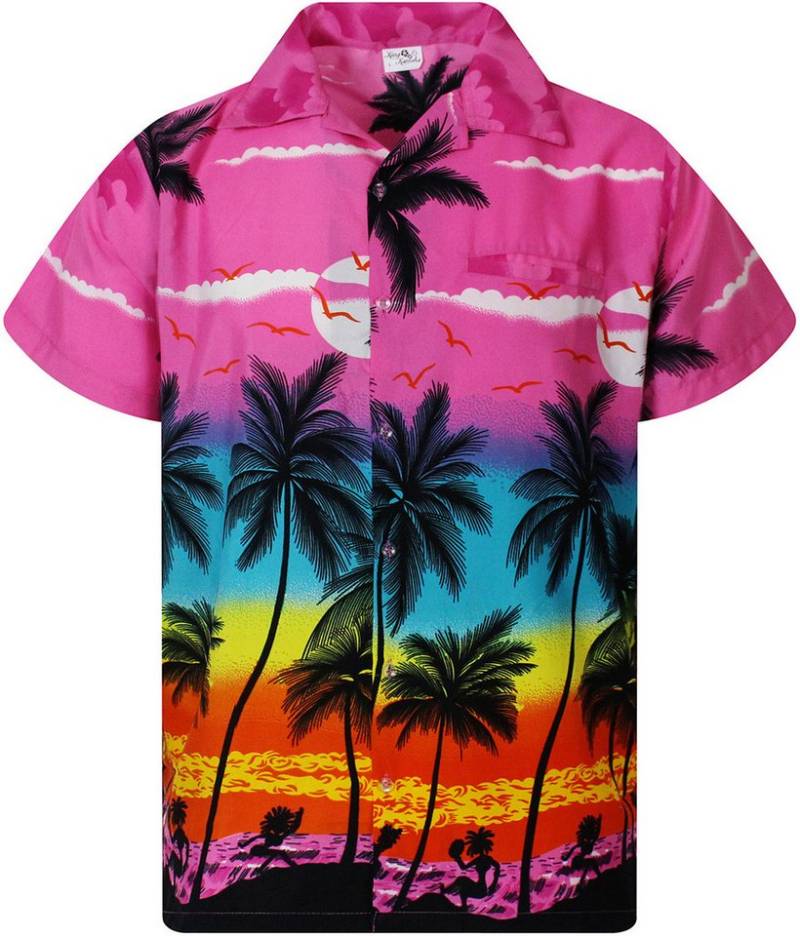King Kameha Hawaiihemd Beach Eclectic Funky Hawaii-Hemd Herren Kurzarm Front-Tasche Stylish von King Kameha