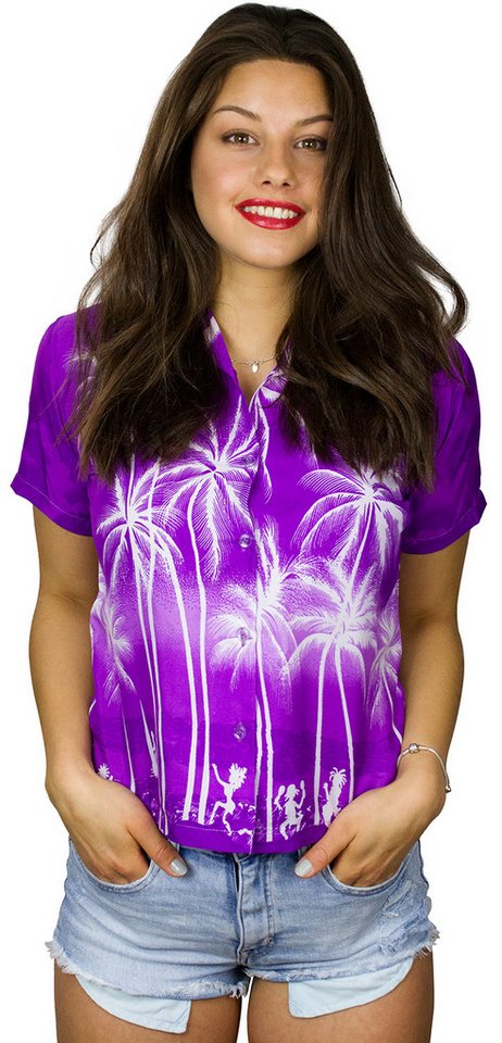 King Kameha Hawaiihemd Beach Funky Hawaiibluse Damen Kurzarm Front-Tasche Stylish von King Kameha