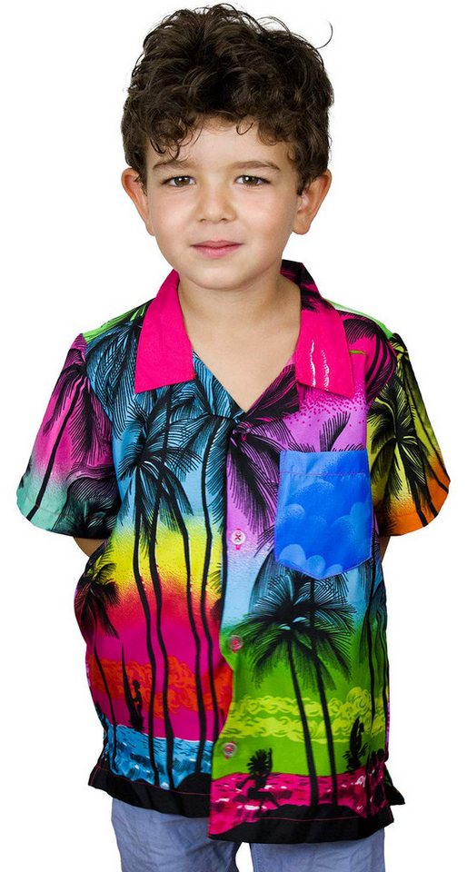 King Kameha Hawaiihemd Beach Kids Funky Hawaii-Hemd Kinder Kurzarm Front-Tasche Unisex von King Kameha