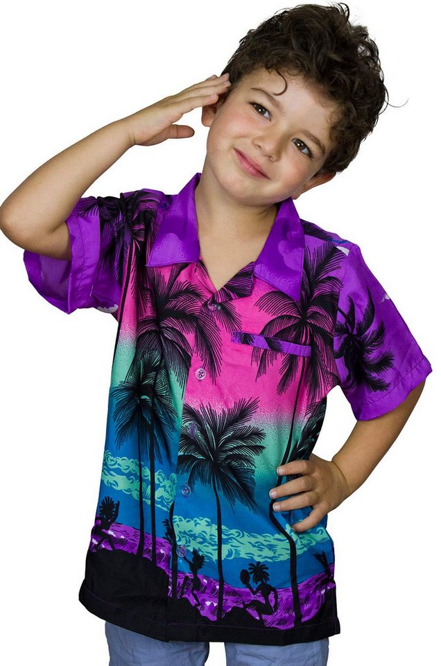 King Kameha Hawaiihemd Beach Kids Funky Hawaii-Hemd Kinder Kurzarm Front-Tasche Unisex von King Kameha
