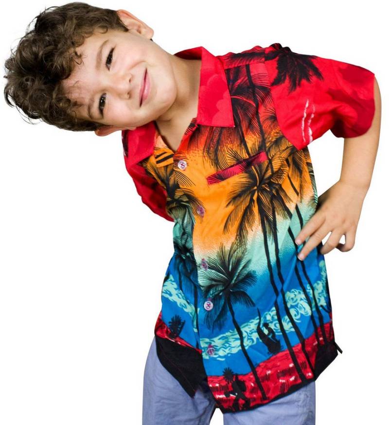 King Kameha Hawaiihemd Beach Kids Funky Hawaii-Hemd Kinder Kurzarm Front-Tasche Unisex von King Kameha
